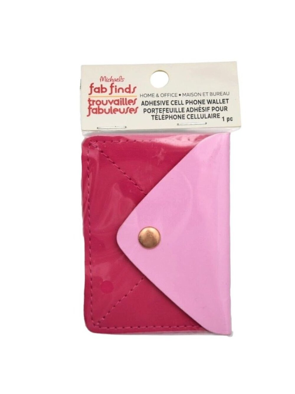 Adhesive Cell Phone Wallet Pink Snap Closure Stick On Card Michaels Fab Finds